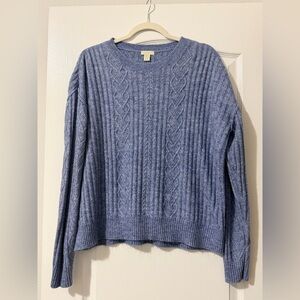Women’s Blue Cable Knit Sweater